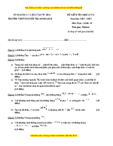 Đề thi cuối kì 2 Toán 10 năm 2024 trường THPT Nguyễn Thị Minh Khai - Hồ Chí Minh