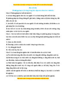 Trắc nghiệm Phương pháp và kĩ năng trong học tập môn khoa học tự nhiên KHTN 7 Cánh diều