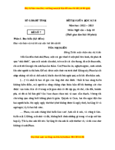 Đề thi giữa học kì 2 Ngữ Văn 10 Kết nối tri thức có đáp án (Đề 7)