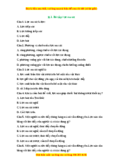 Trắc nghiệm Lực ma sát KHTN 6 Cánh diều