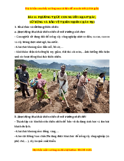 Lý thuyết Địa lý 7 Chân trời sáng tạo Bài 11: Phương thức con người khai thác, sử dụng và bảo vệ thiên nhiên châu Phi