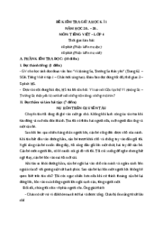 Đề thi giữa kì 1 Tiếng Việt lớp 4 Chân trời sáng tạo (đề 7)