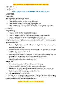 Giáo án Phép cộng và phép trừ phân thức đại số Toán 8 Kết nối tri thức