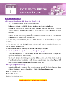 Chuyên đề dạy thêm Vật lí 10 (sách mới) có đáp án