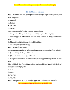 Trắc nghiệm Bài 27 Tin học 10 Kết nối tri thức: Tham số của hàm