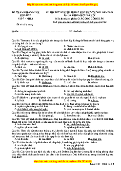 Đề Tốt nghiệp GDCD 2024 theo đề tham khảo (Đề 7)