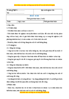 Giáo án Acid Hóa học 8 Chân trời sáng tạo