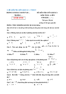 Đề thi giữa kì 1 Toán 9 Kết nối tri thức (Đề 8)