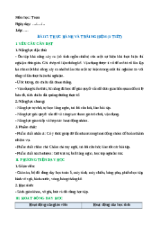 Giáo án Bài 17: Thực hành và trải nghiệm Toán lớp 5 Chân trời sáng tạo