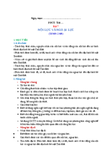 Giáo án Bài 7 Địa lí 10 Kết nối tri thức: Nội lực và ngoại lực