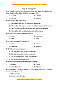 Trắc nghiệm Bài tập polime Hóa học 9
