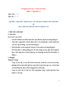 Giáo án Bài 5: Bản quyền nội dung thông tin Tin học lớp 5 Kết nối tri thức