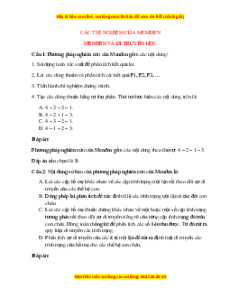 Bộ Trắc nghiệm Sinh học 9 (cả năm) có đáp án