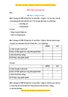 VBT Tiếng Việt 3 Bài 8 (Cánh diều): Rèn luyện thân thể