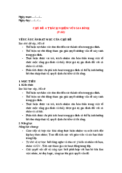 Giáo án Chủ đề 4 HĐTN 12 Kết nối tri thức: Trách nhiệm với gia đình