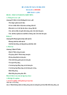 Đề cương ôn tập Cuối kì 2 Toán 8 Cánh diều Cấu trúc mới