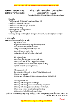 Đề thi thử Ngữ văn trường Chuyên ĐH Vinh lần 1 năm 2023