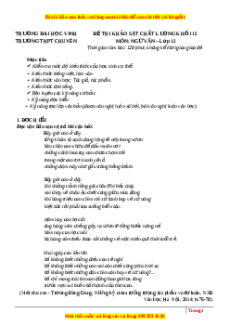 Đề thi thử Ngữ văn trường Chuyên ĐH Vinh lần 1 năm 2023