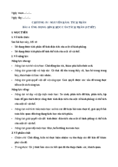 Giáo án Ứng dụng hình học của tích phân Toán 12 Cánh diều