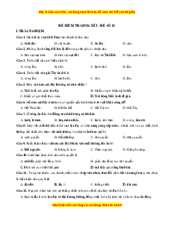 Đề thi cuối kì 1 Địa lý 10 Chân trời sáng tạo (đề 2)