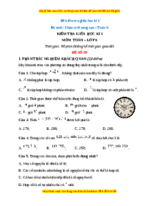Đề thi giữa kì 1 Toán 6 Chân trời sáng tạo (Đề 9)