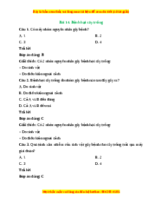 Trắc nghiệm Bài 14: Bệnh hại cây trồng Công nghệ 10 Cánh diều