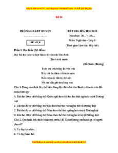 Đề thi giữa kì 1 Ngữ văn 8 Kết nối tri thức (đề 10)