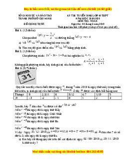 Đề thi vào 10 môn Toán tỉnh Hồ Chí Minh năm 2020