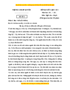 Đề thi giữa kì 1 Ngữ văn 6 Chân trời sáng tạo (đề 6)
