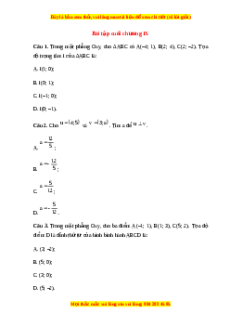 Trắc nghiệm Bài tập cuối chương 9 Toán 10 Chân trời sáng tạo