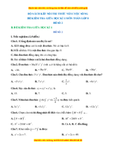 Đề thi giữa kì 1 Toán 8 Kết nối tri thức (Đề 2)
