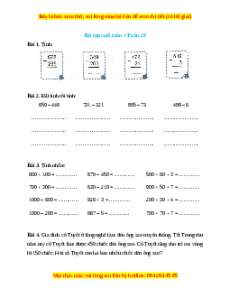 Bài tập cuối tuần Toán lớp 2 Tuần 29 Cánh diều (có lời giải)
