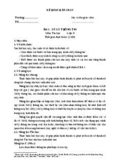 Giáo án Tin học 6 Bài 2 (Kết nối tri thức): Xử lí thông tin