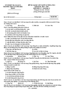 Đề thi thử tốt nghiệp Địa lí trường THPT Lương Đắc Bằng năm 2024