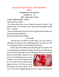 Bộ 20 đề thi Giữa kì 2 Tiếng Việt lớp 5 Kết nối tri thức có đáp án