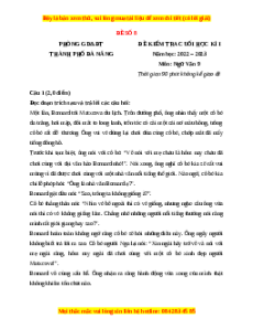 Đề thi cuối kì 1 Ngữ văn 9 - Đề 8