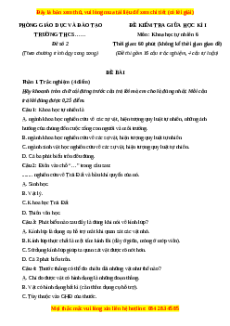 Đề thi giữa kì 1 KHTN 6 Chân trời sáng tạo (song song)- Đề 2