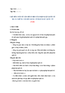 Giáo án Bài 15. Những vấn đề chung về pháp luật quốc tế KTPL 12 Cánh diều
