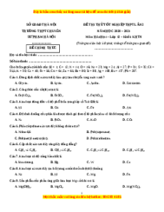 Đề thi thử Hóa Học trường Chuyên ĐH Sư Phạm lần 2 năm 2021