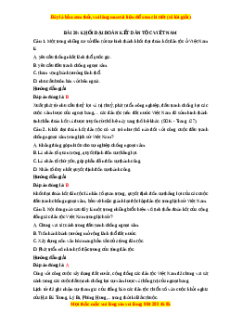 Trắc nghiệm Lịch sử 10 Bài 20 Chân trời sáng tạo: Khối đại đoàn kết dân tộc Việt Nam