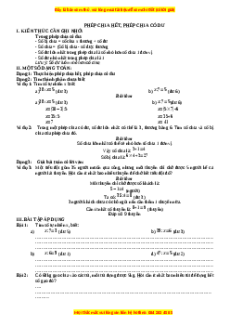 Chuyên đề Phép chia hết, phép chia có dư Toán lớp 3 nâng cao Chân trời sáng tạo