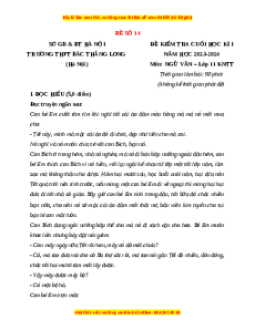 Đề thi cuối kì 1 Ngữ văn 11 Kết nối tri thức - Đề 14