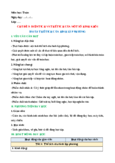 Giáo án Thể tích của hình lập phương Toán lớp 5 Kết nối tri thức