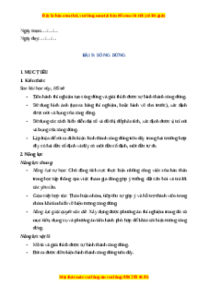 Giáo án Sóng dừng Vật lí 11 Chân trời sáng tạo