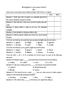 Bộ 5 đề thi giữa kì 2 Tiếng Anh 9 Ilearn Smart world có đáp án