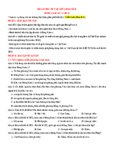 Đề cương ôn tập Giữa kì 2 Lịch sử 11 Chương trình mới (dùng chung cho 3 sách)