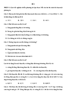 Bài tập ôn tập + Đề kiểm tra Vật Lí 12 Cánh diều Chương 3