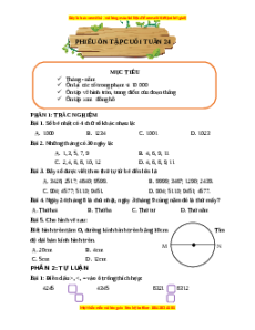 Bài tập cuối tuần Toán lớp 3 Tuần 24 Cánh diều (có lời giải)