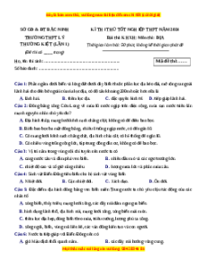 Đề thi thử tốt nghiệp Địa lí trường THPT Lý Thường Kiệt lần 1 năm 2024