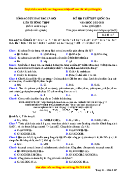 Đề thi thử Hóa học Liên trường Hà Nội năm 2023